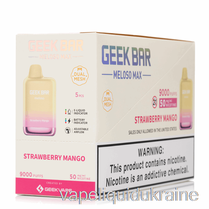 Vape Liquid Ukraine [5-Pack] Geek Bar Meloso MAX 9000 Disposable